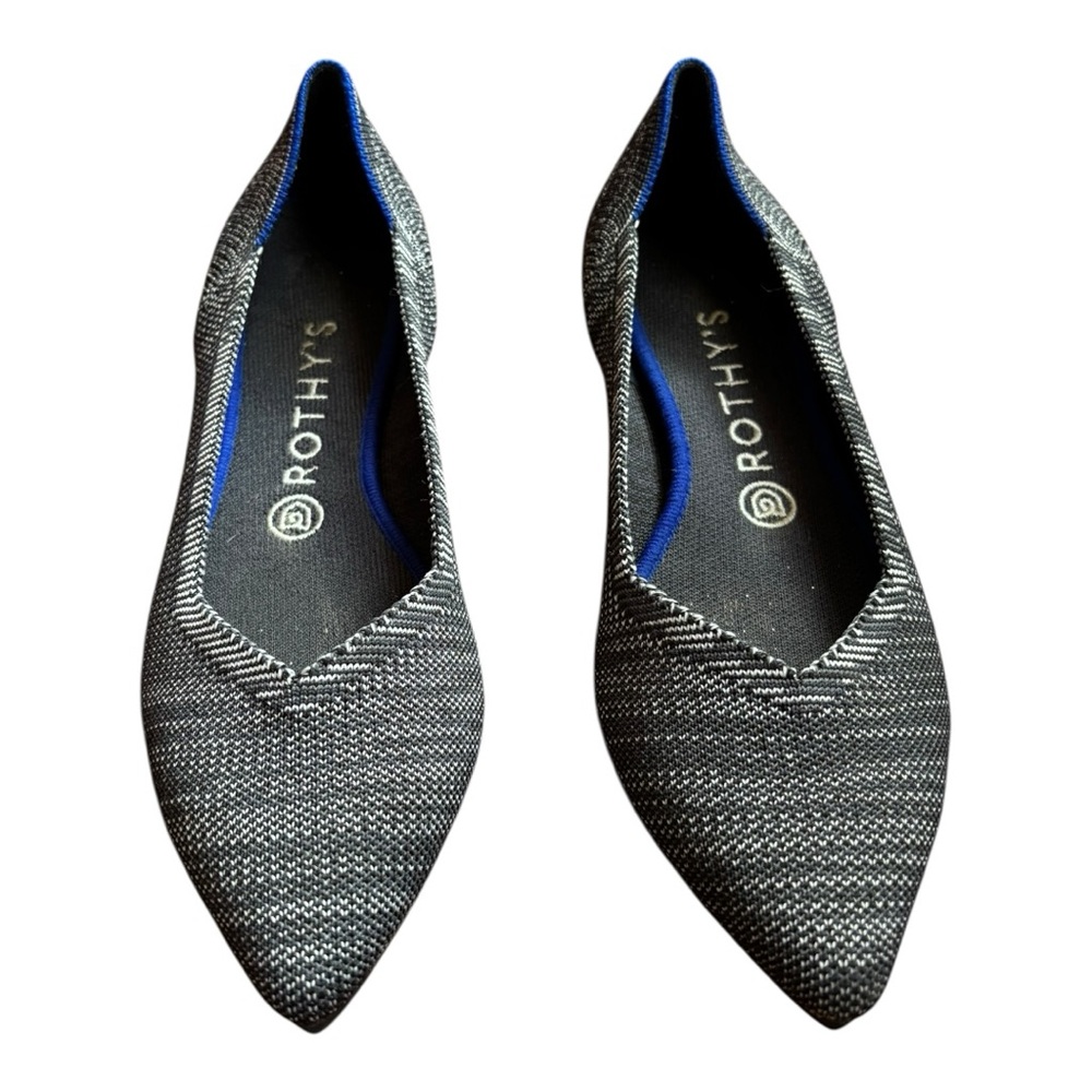 Rothy's Granite Black Flats Sleek Modern Loafers Women’s Size 9 - Picture 1 of 12